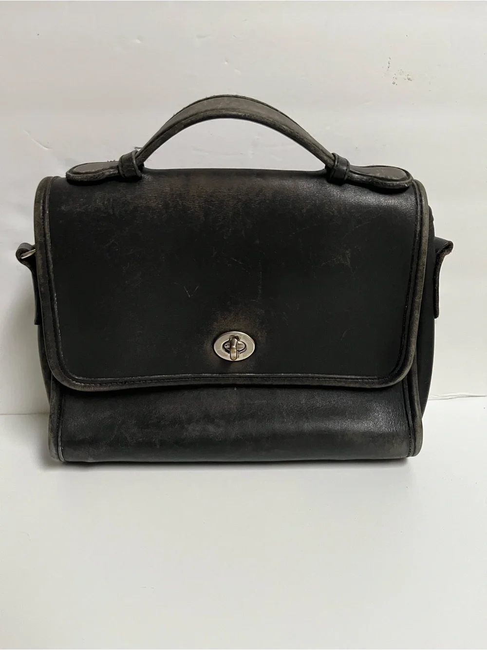 Coach Black Leather Top-Handle Briefcase